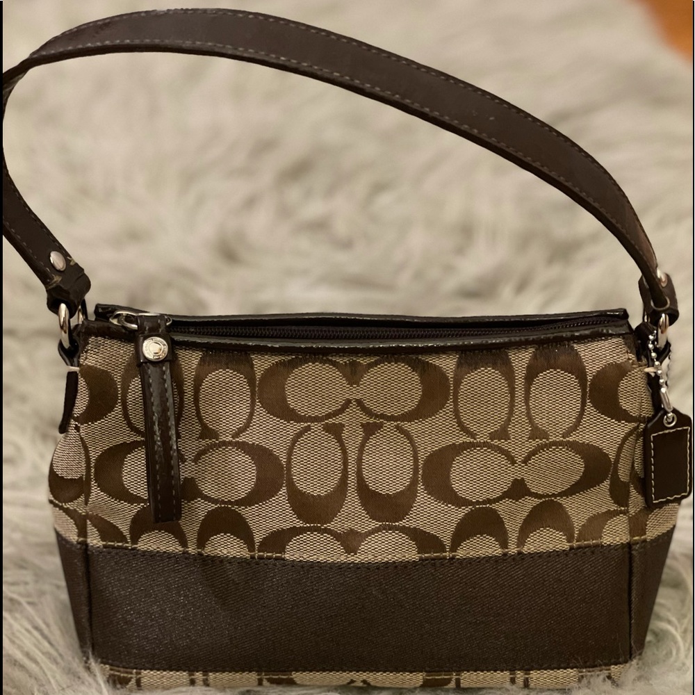 Brown and Tan Coach Bag